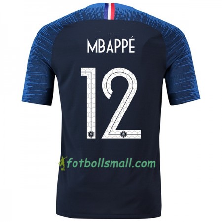 Frankrike Fotbollströjor Mbappe 12 VM 2018 Hemma tröja